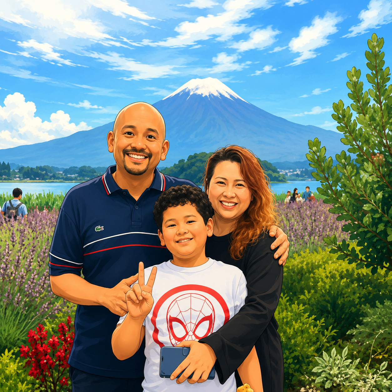 Mano, Anne and Will Boonratana together on a family holiday